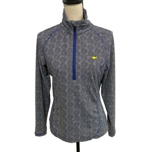 Magnolia Lane Tech Masters Half-Zip Pullover Blue / Black Dot Print Size Medium